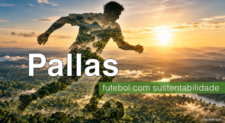 Foto mostra jogador de futebol na mata com a palavra Pallas